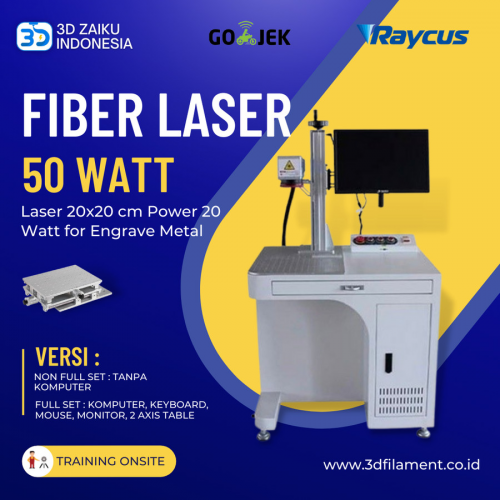 Zaiku Fiber Laser Marking 30x30 cm Power 50 Watt Engraving Besi Metal - Full Set